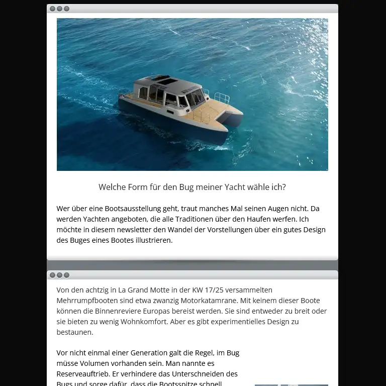 Welche Bugform wähle ich für meine Yacht? Welche Bugform wähle ich für meine Yacht?