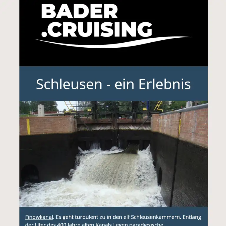 Schleusen - eine Freude auf Ihrem Törn Schleusen - eine Freude auf Ihrem Törn