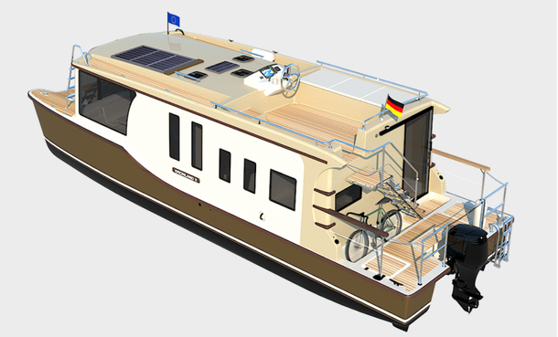 KRONLAND II in brauner Farbgebung mit sichtbaren Decksflächen.