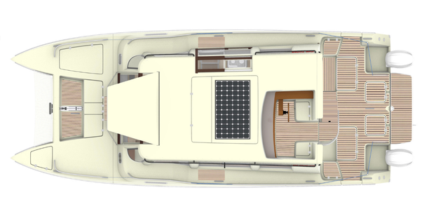 Top view of the deck and superstructure of Neuland 37.